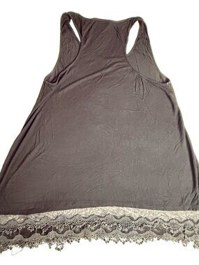 Women’s 2X Lace Trim Tank Tops Black & Gray Sleeveless Layering Tank